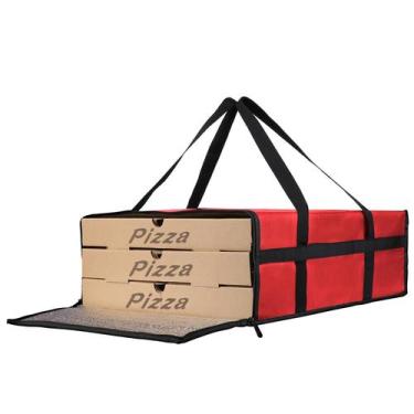 Imagem de Saco de entrega de pizza Bodaon isolado 20x20x15cm vermelho 1Pk