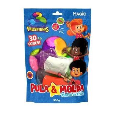 Imagem de Massa de Modelar EVA Pula e Molda 300g Cores Sortidas 3 Palavrinhas Ma