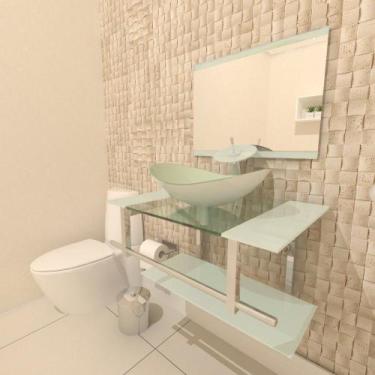 Imagem de Gabinete de Vidro 70cm para Banheiro Irlanda - EKASA, Branco