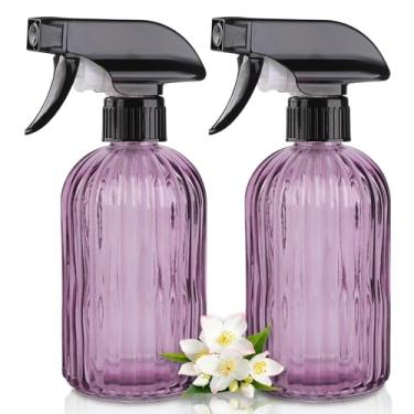 Imagem de Garrafa de vidro para plantas, spray de garrafa de água recarregável de 445 ml, frasco de spray de água portátil com bocal de névoa ajustável para flores internas, jardinagem ao ar livre, limpeza