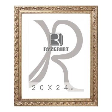 Imagem de RYZERIRT Moldura de madeira de 50,8 x 61 cm, exiba imagens de 40,6 x 50,8 cm com tapete ou 50,8 cm x 61 cm sem tapete, molduras de pôster marrom, moldura para pendurar na parede 08