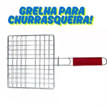 Imagem de Grelha Dupla Abre E Fecha Churrasco Carne Frango Linguiça Le