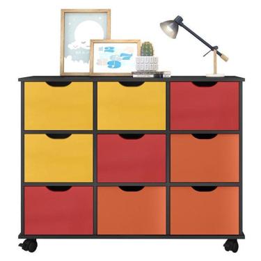Imagem de Nicho Organizador 9 Gavetas Preto Colors - Qmovi