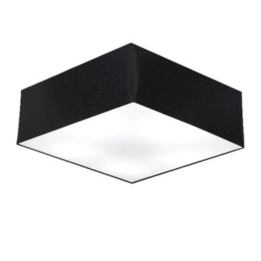 Imagem de Plafon Quadrado Vivare Md-3002 Cúpula Em Tecido 15/50x50cm - Bivolt Preta 127/220v