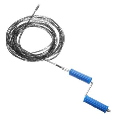 Imagem de HARFINGTON Cabo de drenagem 2/5" (10 mm) de diâmetro 10 m Cabos de trado de limpeza de dreno manual com conector de broca removível mola flexível desentupir cabelo para banheiro, cozinha, banheiro