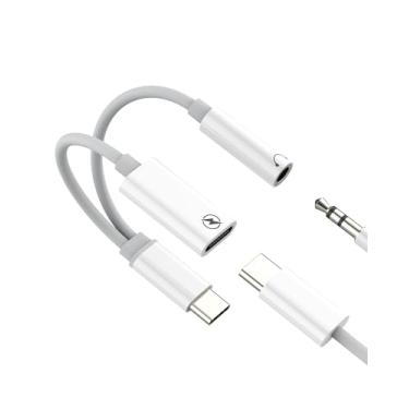 Imagem de Adaptador de fone de ouvido USB C para auxiliar DAC tipo C divisor de carregamento de áudio de 3,5 mm (2 em 1) para iPhone 17 16 15 Pro Max carregador dongle para Apple para iPad, compatível com