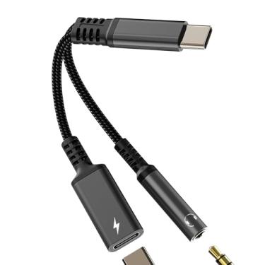 Imagem de Adaptador de fone de ouvido USB C para 3,5 mm para iPhone 16 15 Pro Max DAC AUX Jack Dongle (2 em 1) carregador de cabo de áudio compatível com Samsung Galaxy Splitter Cord para telefone Apple com fio