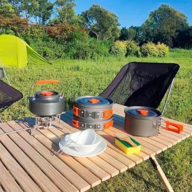 Imagem de Conjunto de Panelas para Camping e Pesca – Kit Completo Leve e Portátil para Cozinhar ao Ar Livre
