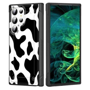 Imagem de wiaekosef Capa para Galaxy S24 Ultra, PC rígido de camada dupla resistente e silicone macio resistente à prova de choque capa protetora para Samsung Galaxy S24 Ultra 5G 6,8" 2024, estampa de vaca