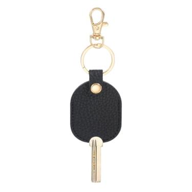 Imagem de Capa de couro para chave, capa protetora de substituição para chave de carro quebrada com fecho para mulheres e homens, Preto, tamanho �nico