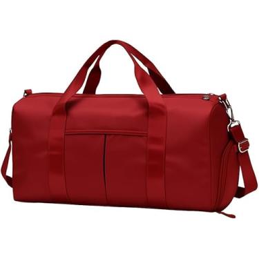 Imagem de Weemsbox Mala Esportiva Academia, Compartimento para Tênis, Impermeável, 45 x 27 x 24 cm, Dobrável, Rosa (Vermelho)