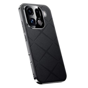 Imagem de FWYANZH Capa preta, X9Pro, à prova de choque para Oppo Find X9/X9pro, capa de couro fina com revestimento fino, proteção total para câmera, antiqueda, estilo comercial