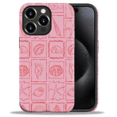 Imagem de Flivro Capa para iPhone 15 Pro Max, híbrida, resistente, 2 em 1, capa rígida de policarbonato e amortecedor interno de silicone, capa de corpo inteiro, à prova de choque, design fino - Conchas rosa