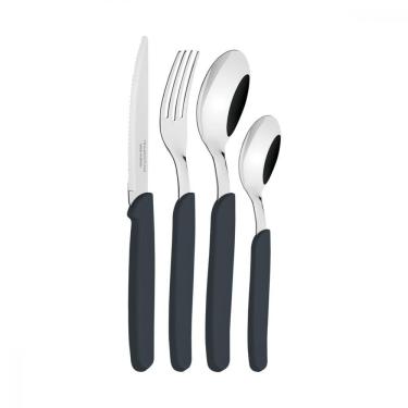 Imagem de Faqueiro Tramontina Carmel Com Laminas Em Aço Inox E Cabos De Polipropileno Natural Escuro 24 Peças