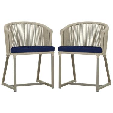 Imagem de 2 Cadeiras De Jantar Noronha Fendi Corda Nautica E10 Trama Rami