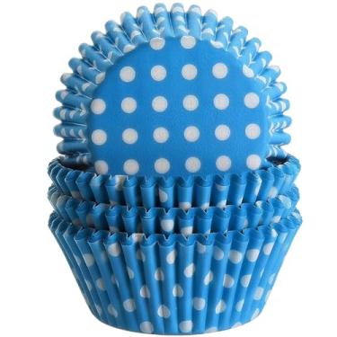 Imagem de Forros de cupcake 100 unidades de copos de cozimento padrão de grau alimentício à prova de graxa sem cheiro, envoltórios de muffin para festa de casamento, aniversário, chá de bebê (azul)