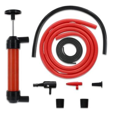 Imagem de Tuxihapp Kit de bomba de transferência de combustível de sifão multiuso, bomba portátil de transferência de fluido manual, acessórios universais de extrator de óleo automotivo para gás, água e