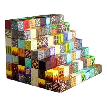 Imagem de Blocos Mundo Magnéticos Cubos De Construção Brinquedo Infantil Educativo Monte Cenários