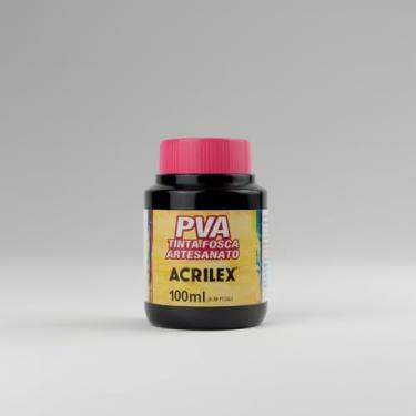 Imagem de Tinta PVA Fosca 100ml Branco 519 ou Preto 520 – Acabamento Fosco, Secagem Rápida, Ideal para Madeira, MDF, Gesso, Papel, Cerâmica e Isopor (Preto 520)