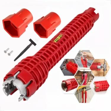 Imagem de Chave de Boca Hidráulica Multifuncional Grifo Para Instalação e Reparo de Torneira Sifão, Cano e Pia Universal