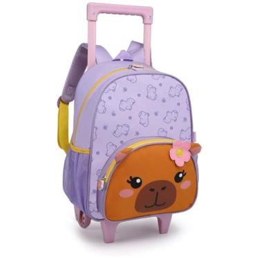 Imagem de Mochila Infantil Creche Menina Rodinha Unicórnio Capivara (Creche, Capivara)