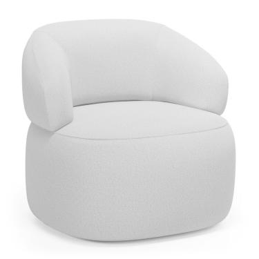 Imagem de Poltrona Orgânica Giratória Living Glee Linho Cinza - Abmaza