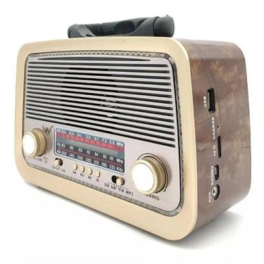 Imagem de Rádio Retrô Vintage Am Fm Sw Mp3 Com Lanterna Recarregável - Altomex
