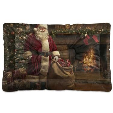 Imagem de SEHANY Cama de Natal para cães e gatos com fundo antiderrapante, cama de canil, colchão macio para animais de estimação, lavável, para cães pequenos, médios e grandes, gatos, 91 x 61 cm