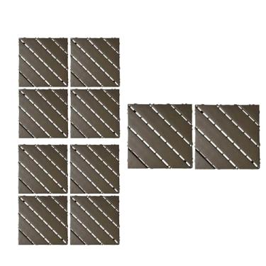 Imagem de Azulejos de deck interligados de plástico, lençóis de pátio com design de drenagem eficiente para banheiro cozinha piscina varanda varanda jardim 12 estilo F 10 peças