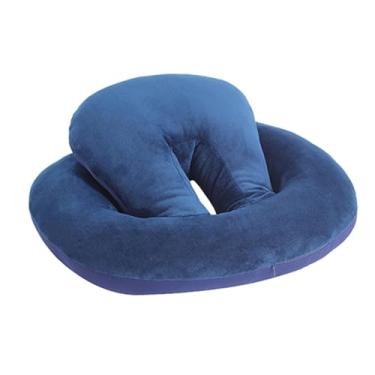 Imagem de IEUDNS Almofada de mesa para cochilo Almofada de pescoço para viagem Biblioteca Capa removível Casa Escritório Viagem Poltronas reclináveis macias Almofada, Marinha