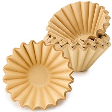 Imagem de Segarty 1-4 xícaras de filtros de café de papel descartáveis, 100 unidades, 18,3 cm, sacos de filtro de café de cesta marrom natural cru, ideais para máquina de derramar sobre cafeteira, máquina