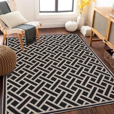 Imagem de HGTRH Tapete de acampamento ao ar livre à prova de intempéries 200 x 300 colorido, tapete de varanda impermeável pequeno leve, macio tapetes de tecido de veludo de cristal para molhar ao ar livre e