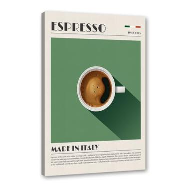 Imagem de Coffee Prints Cafe Latte Espresso Cappuccion Americano Cafe Poster Decoração de Cozinha Pintura em Tela Presente Decoração de Sala de Jantar (SKU3,20.3x30.5 cm = (20x30cm), Emoldurado (Tela Embrulhada