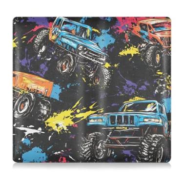 Imagem de CEBUGI Monster Trucks Porta-luvas com porta-luvas para organizador de documentos, 12,5 cm x 24 cm