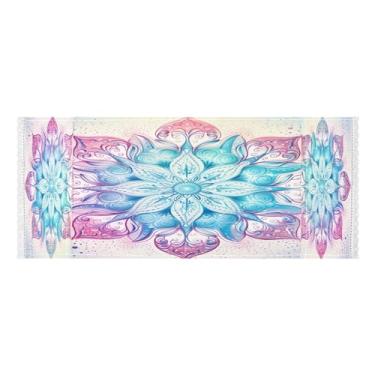 Imagem de Wassud Capas de lavadora e secadora rosa mandala, protetor de lavadora com sacos de armazenamento, capa de geladeira à prova de poeira com bolsos para lavanderia doméstica, cozinha, 120 x 55 cm