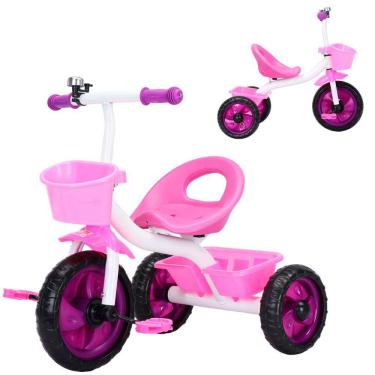 Imagem de Triciclo Infantil Pedal 3 Rodas Passeio Bicicleta Segurança Jony Rosa - Baby Style