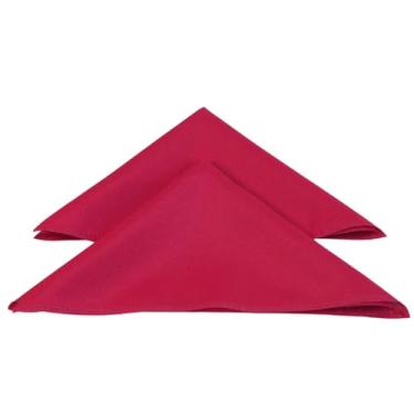 Imagem de Guardanapo de Tecido Oxford Lavável Quadrado, Vermelho, 35x35cm, Liso, 4 Peças, Mesa Posta Natalina