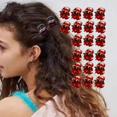 Imagem de 20 peças de mini grampos de cabelo, pequenos grampos de cabelo para mulheres, clipes de grampo multifunções de plástico, acessórios de cabelo, presentes (Cáqui, 1,8 x 1,5 x 1,2 cm)
