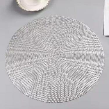 Imagem de Jogo Americano Redondo Sousplat Supla Mesa Posta 6 Peças Cinza Claro -