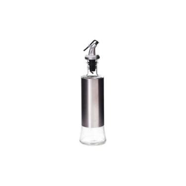 Imagem de Galheteiro para Azeite ou Vinagre, Vidro e Aço Inox, 300ml, Dosador com Sistema de Abertura Fácil, 26cm x 6cm