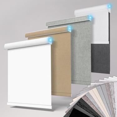 Imagem de BERISSA Persianas motorizadas inteligentes com controle remoto, persianas automáticas para janelas internas, persianas elétricas para Windows Home Office, amostras de tecido.