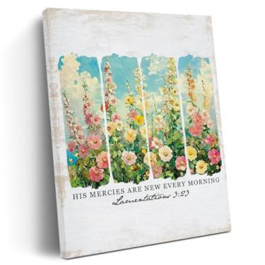 Imagem de Arte de parede retrô de fé cristã, arte de parede, inspiração espiritual, versículo bíblico, presentes religiosos para mulheres, boho, flores silvestres, decoração emoldurada, arte impressa para