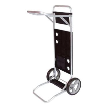 Imagem de Carrinho De Praia P/ 5 Cadeiras Vira Mesa Alumínio Com Bolsa Azul/Preto(Preto)