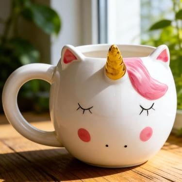 Imagem de Arawat Presente de caneca de unicórnio para namorada Grande 500ml Kawaii 3D Animal Mug Sweet Ceramic Tea Cups Porcelain Coffee Cup Unicorns Decor Cups Unicorn Tea Coffee Mugs Presentes para mulheres