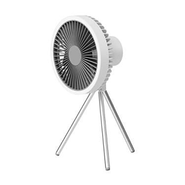 Imagem de Ventilador Suspenso LED com Tripé Luzes de Camping USB Mesa Portátil 3 Velocidades Teto para Escritório Dormitório Estud