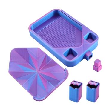 Imagem de Fancyes Bandeja com Tampa, Organizador Versátil para Miçangas, Ideal para Estação de Trabalho, Ponto Cruz E Oficinas de Hobby, Azul E Violeta, Tamanho real