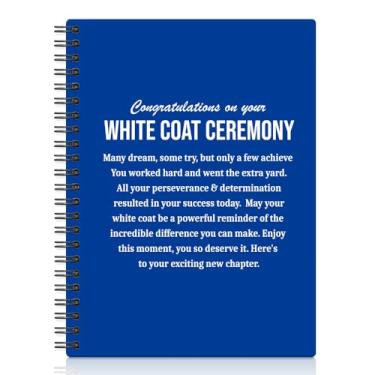 Imagem de XQLZY Congratulations On Your White Coat Ceremony Caderno espiral azul Klein, presentes de cerimônia de jaleco branco para filha filho, presentes de formatura para fisioterapia, médico, enfermeira