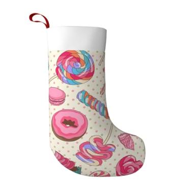 Imagem de Meias de Natal com estampa de cupcake de pirulito doce para adultos árvore de Natal