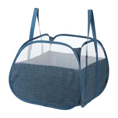 Imagem de Cesto de roupa suja dobrável respirável para banheiro 50 x 50 x 38 cm, 90 L, azul, 1 peça