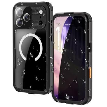 Imagem de YOGRE Capa com design 2025 para iPhone 17 Pro Max, capa à prova d'água IP68 com tela de privacidade integrada e protetor de câmera, resistente à prova de choque e poeira para iPhone 17 de 6,9